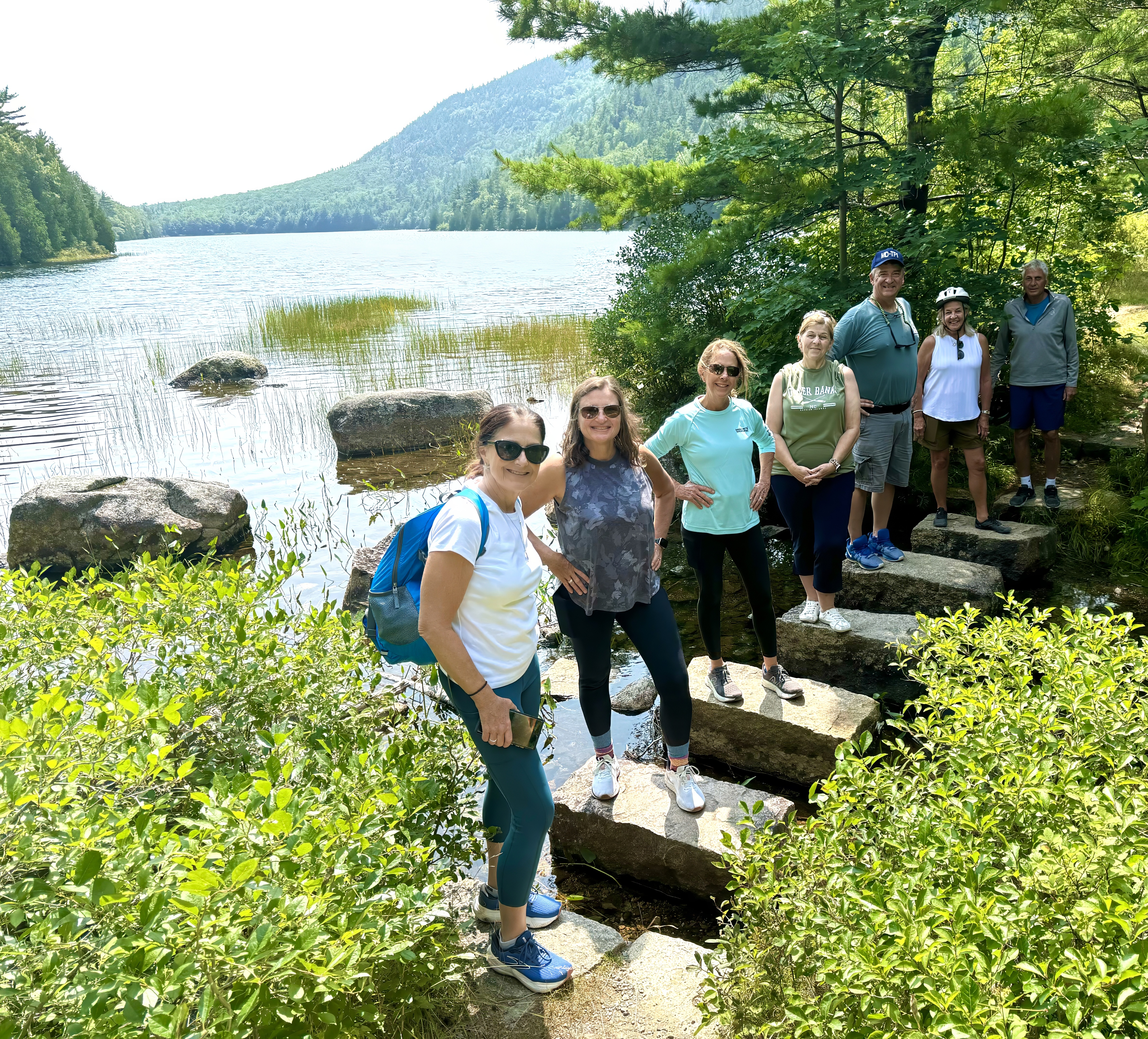Tour guests at Jordan Pond